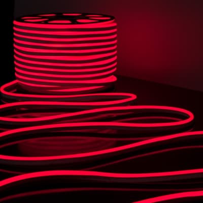 Гибкий неон 9.6W 120Led 2835 IP67 односторонний красный, 100 м Elektrostandard LS001 220V