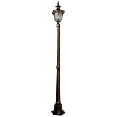 Светильник садово-парковый, серии «Флоренция» FERON PL4047 1*60W, E27, 230V, IP44, цвет черное золото, 6-и гранник, столб большой 11427