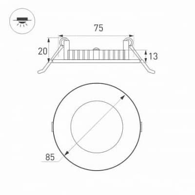 Встраиваемый светильник Arlight DL-85M 4W 3000K IP40 020104