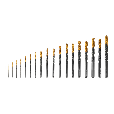 Набор сверл по металлу, 1-10 мм, HSS-Tin, Golden Tip, 19 шт Denzel 72321