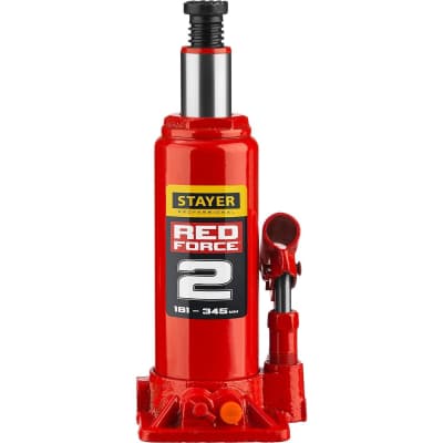 Домкрат бутылочный гидравлический в кейсе RED FORCE STAYER 2т, 181-345 мм 43160-2-K_z01
