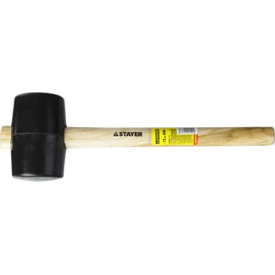 Киянка резиновая черная с деревянной ручкой STAYER 680 г 20505-75