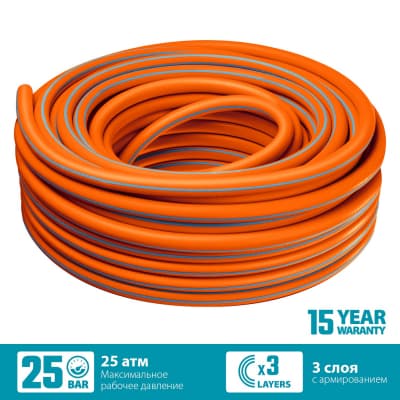 Поливочный шланг GRINDA PROLine FLEX 3 1/2″ 25 м 25 атм из термоэластопласта трёхслойный армированный 429008-1/2-25