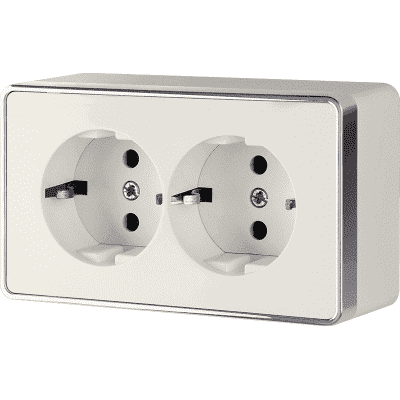 Розетка двойная с заземлением Werkel WL15-02-03 Gallant слоновая кость 4690389102233