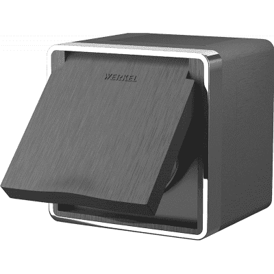 Розетка с заземлением с защитной крышкой и шторками IP44 Werkel WL15-02-04 Gallant графит рифленый 4690389128257