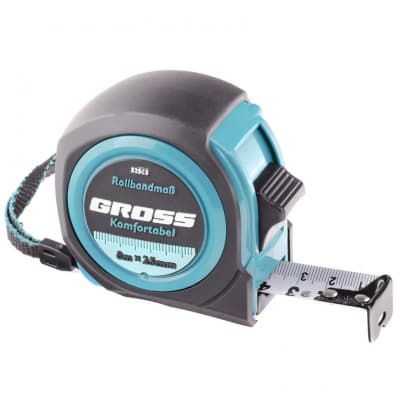 Рулетка Komfortabel 8 м х 25 мм, обрезиненный корпус Gross 32563