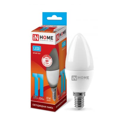 Лампа светодиодная LED-СВЕЧА-VC 11Вт 230В Е14 4000К 820Лм IN HOME 4690612020471