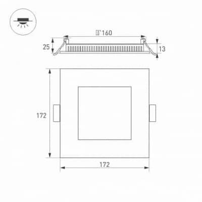 Встраиваемый светильник Arlight DL-172x172M 15W 6000K IP40 020131