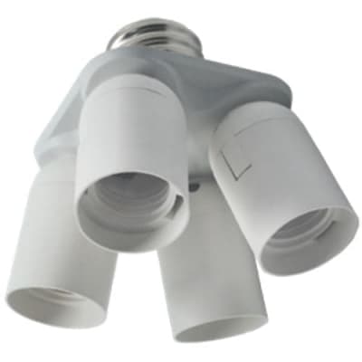 Переходник Ecola base  с цоколя E40 на 4хE27 Узкий Белый  A8T44WEAY