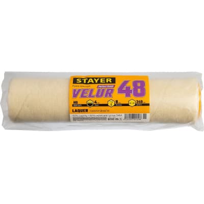 Ролик сменный VELUR 48, 240 мм, d=48 мм, ворс 4 мм, ручка d=8 мм, STAYER 0232-25_z01