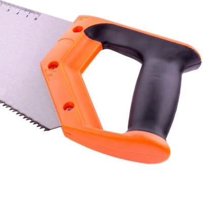Ножовка по дереву, 400 мм, 7-8 TPI, зуб 2D, каленый зуб, линейка, двухкомпонентная рукоятка Sparta 235015