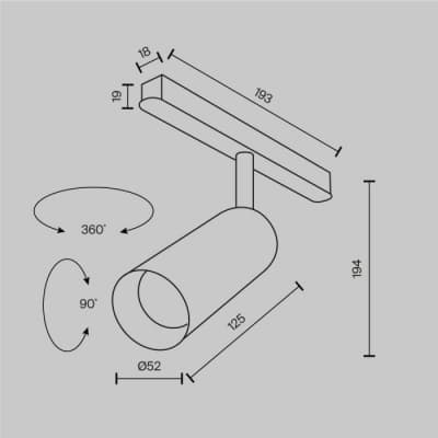 Трековый светильник Maytoni Focus LED TR032-2-12W3K-M-BBS