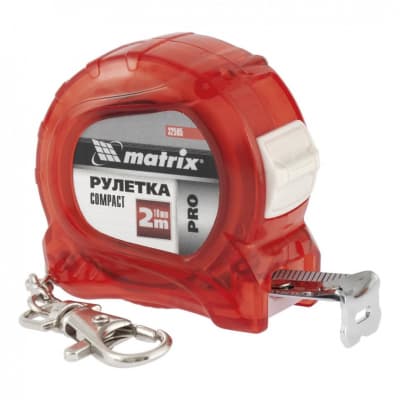 Рулетка Compact, 2 м x 16 мм, компактный размер, карабин-держатель, PRO Matrix 32595