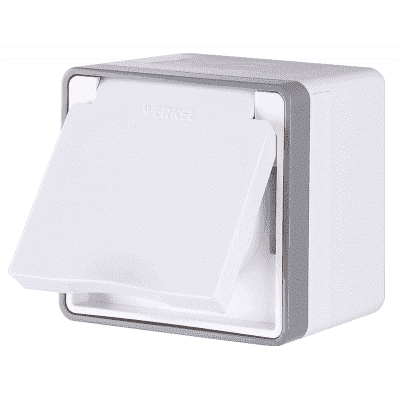 Розетка с заземлением с защитной крышкой и шторками IP44 Werkel WL15-02-04 Gallant белая 4690389102134