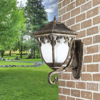 Светильник садово-парковый, серии «Афина» FERON PL4071 1*60W, E27, 230V, IP44, цвет черное золото 11483