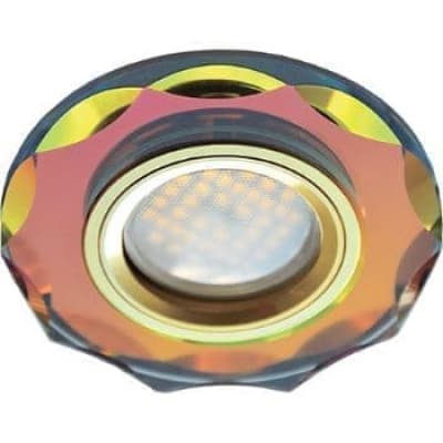Встраиваемый светильник Ecola MR16 DL1653 GU5.3 Glass золото/мультиколор FM1653EFF