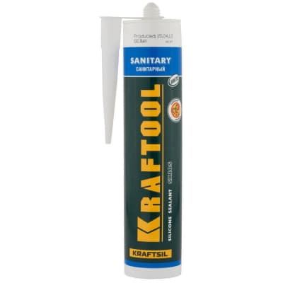 Силиконовый герметик KRAFTSIL KRAFTOOL 300 мл, санитарный, белый SX105 41255-0