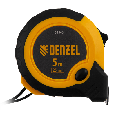 Рулетка 5м х 25мм, двухкомп. корпус, кнопка-пауза Denzel 31543