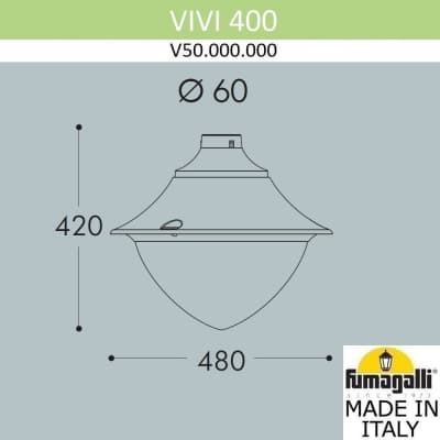 Уличный фонарь на столб FUMAGALLI VIVI V50.000.000.LXD6L