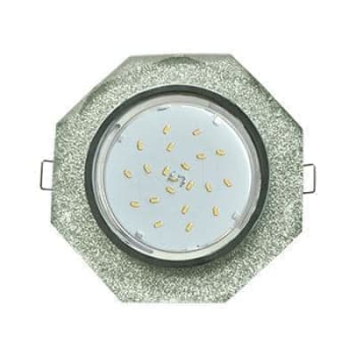 Встраиваемый светильник Ecola GX53 H4 5312 Glass хром/серебряный блеск FS538AECH