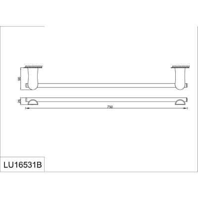 Полотенцедержатель одинарный 70 см. RUSH Luson (LU16531B)