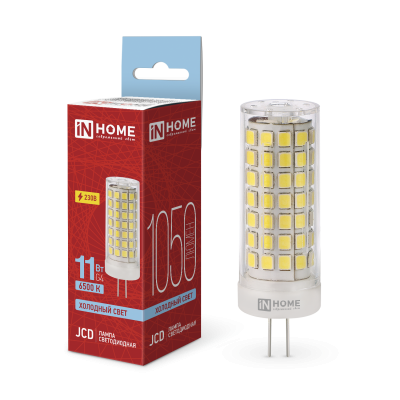 Лампа светодиодная IN HOME LED-JCD 11Вт 230В G4 6500К 1050Лм 4690612060316