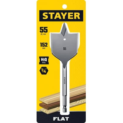 STAYER FLAT 55x152мм, сверло по дереву перовое 2950-55_z01