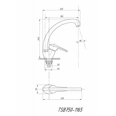Смеситель для кухни TSARSBERG TSB-750-1165 тип См-МОЦБА
