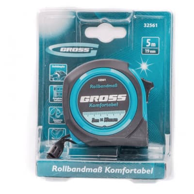 Рулетка Komfortabel 5 м х 19 мм, обрезиненный корпус Gross 32561