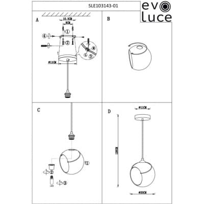 Подвесной светильник Evoluce Satturo SLE103143-01