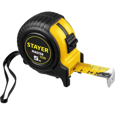STAYER MASTER 5м / 25мм рулетка в ударостойком обрезиненном корпусе 34025-05-25