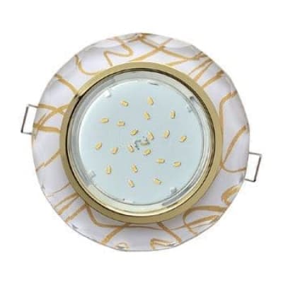 Встраиваемый светильник Ecola GX53 H4 5313 Glass золото/белый FG53RCECH