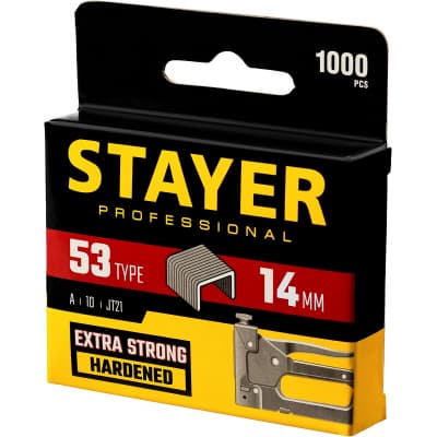 STAYER 14 мм скобы для степлера узкие тип 53, 1000 шт 3159-14_z02