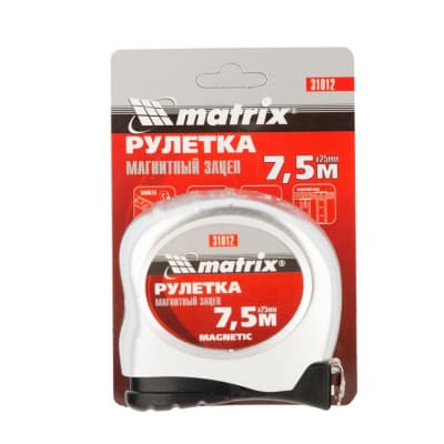 Рулетка Magnetic, 7,5 м х 25 мм, магнитный зацеп Matrix 31012