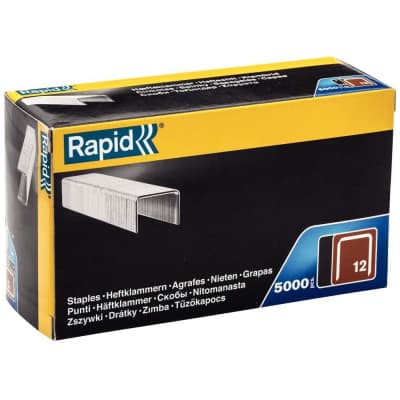 Скобы тонкие RAPID тип 80 (12 / ВеА 80 / Prebena A / Senco AT), 8 мм, 5000 шт., широкие, 40100518