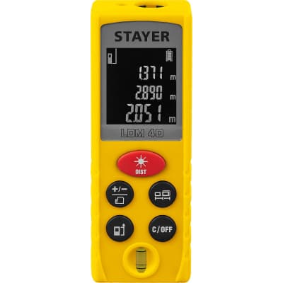 Дальномер лазерный, "LDM-40", дальность 40 м, 5 функций, STAYER Professional 34956