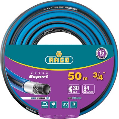 Шланг поливочный Raco O 3/4" x 50 м, 30 атм., 4-x слойный, армированный, EXPERT 40302-3/4-50_z01