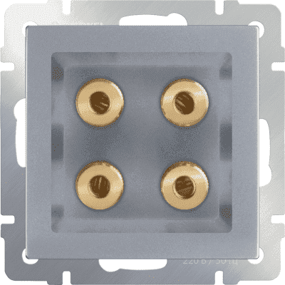 Акустическая розетка Werkel WL06-AUDIOx4 серебряный 4690389059292