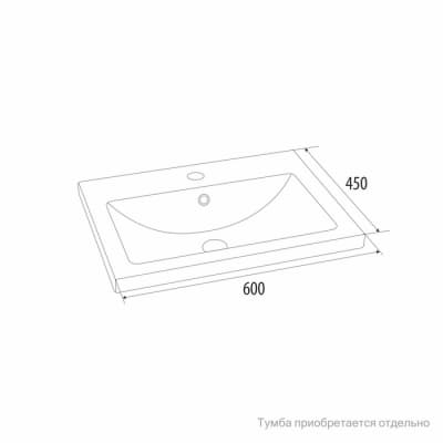 Умывальник мебельный IDDIS/Milardo Wash Basin 60 см, 001 (0016000U28)