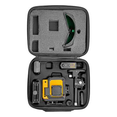 Лазерный уровень мультипризменный DLV-360-3T, 30 м, зеленый луч, Li-Ion 2,4 Aч, штатив // Denzel 350805