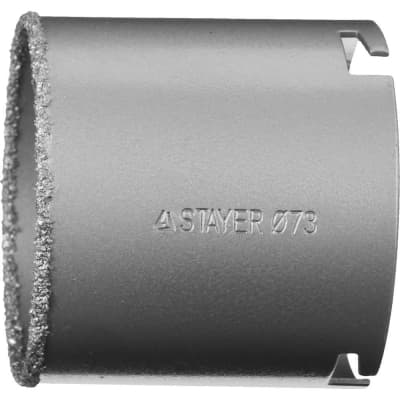 Кольцевая коронка STAYER Ø 73 мм, L - 55 мм, карбид-вольфрамовая крошка 33345-73