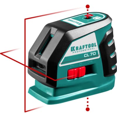 Нивелир лазерный линейный KRAFTOOL 20м / 70м, (детектор), сверхъяркий, IP54, точн. 0,2 мм/м, CL-70 34660