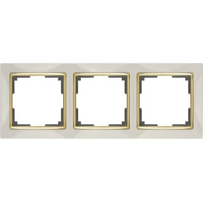 Рамка на 3 поста Werkel Snabb WL03-Frame-03-ivory-GD слоновая кость/золото 4690389083907