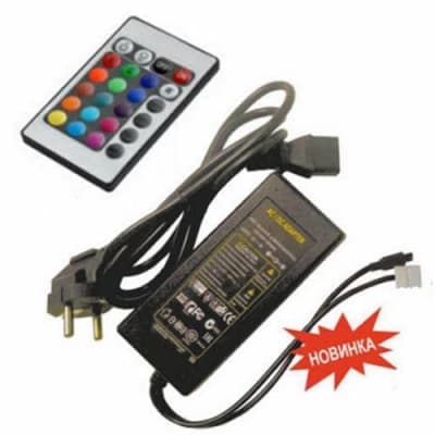 Контроллер Ecola LED strip RGB IR controller моноблок с блоком питания  72W 12V 6A CRM072ESB