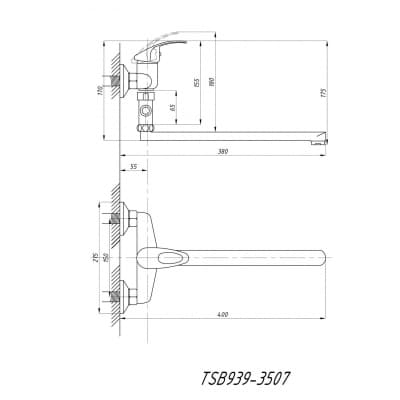 Смеситель для ванны с душем TSARSBERG TSB-939-3507 тип См-ВУОРНШлА