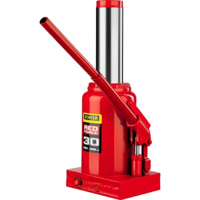 Домкрат бутылочный гидравлический RED FORCE STAYER 30т, 285-465 мм 43160-30_z01