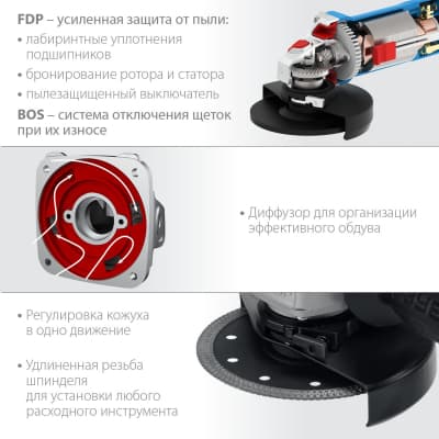 УШМ ЗУБР Профессионал, УШМ-П125-1100, 125 мм, 1100 Вт УШМ-П125-1100