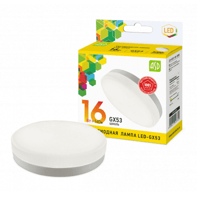 Лампа светодиодная LED-GX53-standard 16Вт 230В 3000К 1440Лм ASD 4690612018720