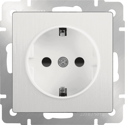 Розетка с заземлением Werkel WL13-SKG-01-IP20 перламутровый рифленый  W1171013 