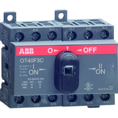 ABB OT40F3С Выключатель-разъединитель реверсивный 3Р 40А с ручкой управления 1SCA104913R1001